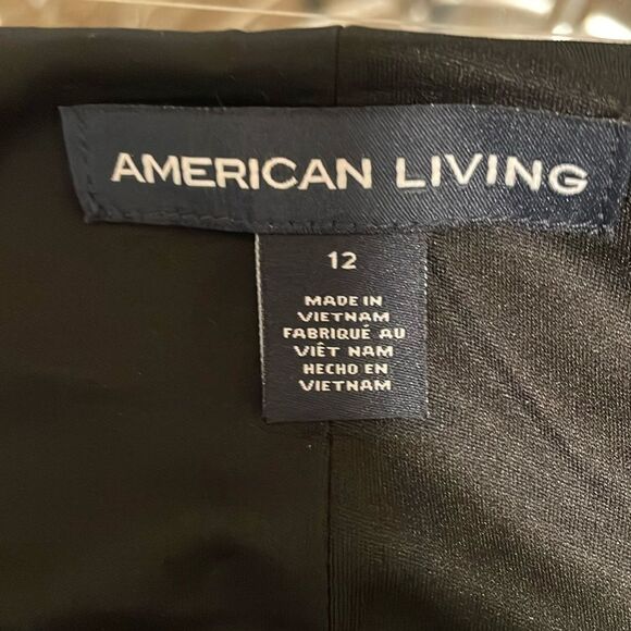 American Living Long Sleeve Cold Shoulder Dress Black Silver Sparkle Size 12 - Picture 4 of 5